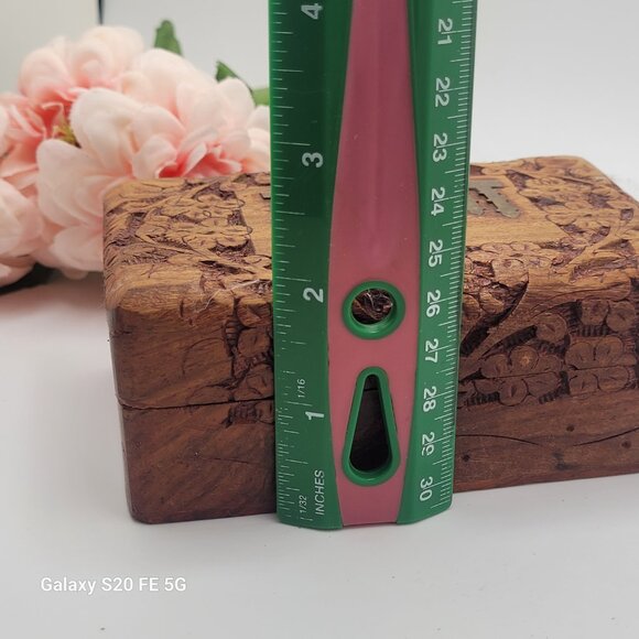 Vintage Hand Carved Wood Trinket Box With Brass Taj Mahal - Picture 16 of 16